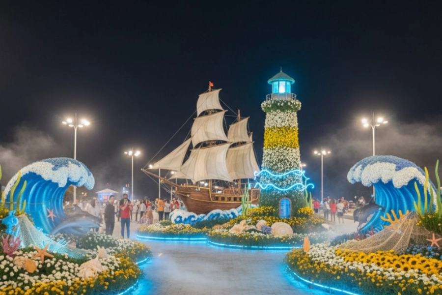 Thiết Kế Đường Hoa Chủ Đề Biển: Bản Giao Hưởng Nghệ Thuật Từ Đại Dương