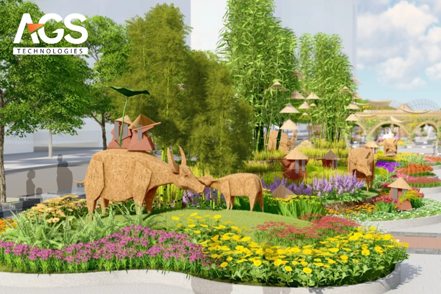 7 Mẫu Thiết Kế Đường Hoa Ven Sông Đẹp, Ấn Tượng, Hiện Đại