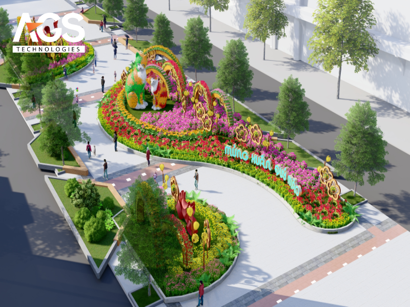 AGS Landscape: Kiến tạo đường hoa Tết cổ truyền mang đậm dấu ấn Việt