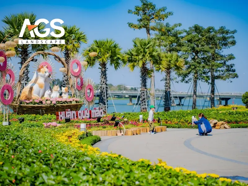 trang trí gian hàng tết đẹp