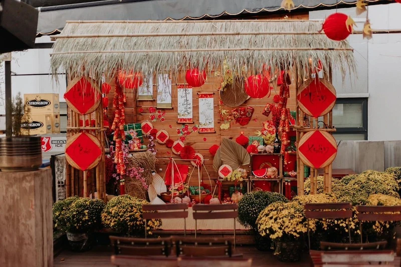 trang trí gian hàng tết quê trang trí gian hàng tết quê