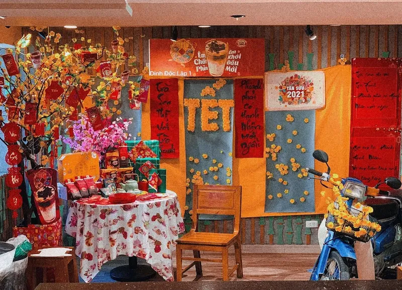 trang trí cửa hàng tết trang trí cửa hàng tết