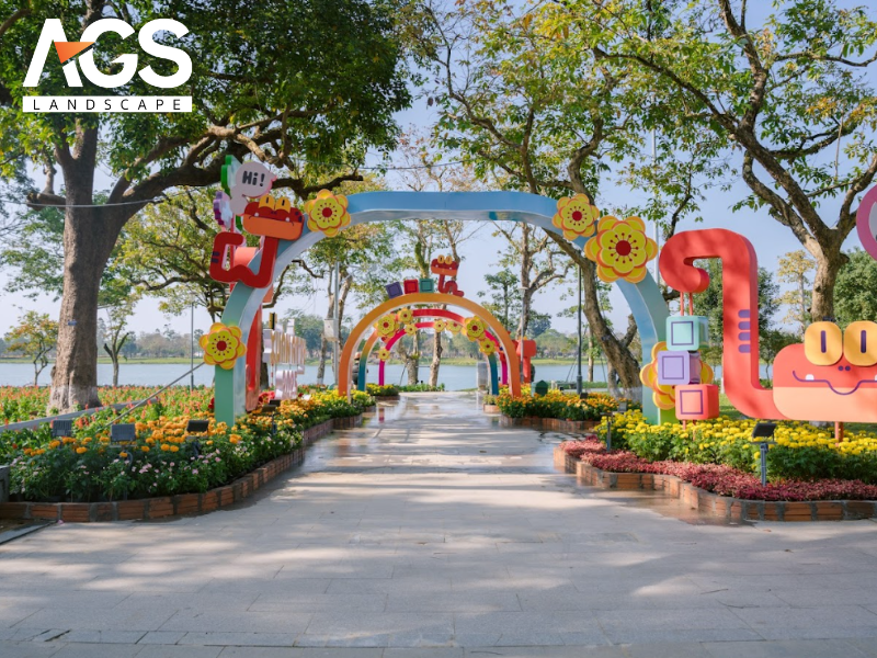 Khu vực dành cho trẻ em với các linh vật rắn chibi dễ thương (Nguồn: AGS Landscape)