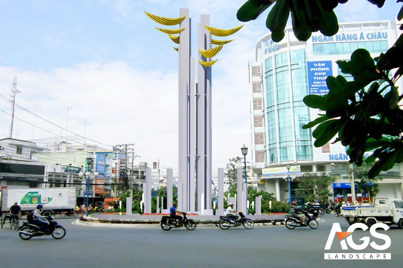 Cột đèn 4 ngọn thành phố Long Xuyên 2019 (Nguồn: AGS Landscape)