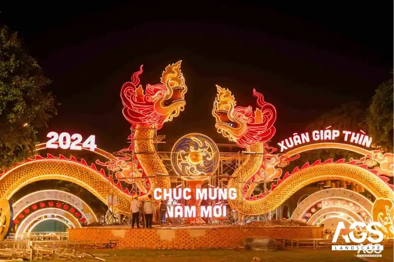 Quy trình triển khai dự án đường hoa kết hợp ánh sáng LED 