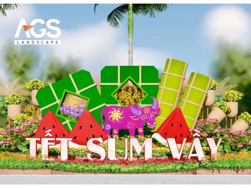 Cổng chào lớn của đường hoa