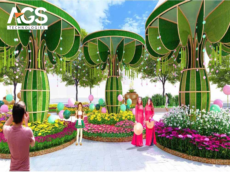 Các yếu tố cốt lõi trong thiết kế đường hoa Tết chào xuân độc đáo