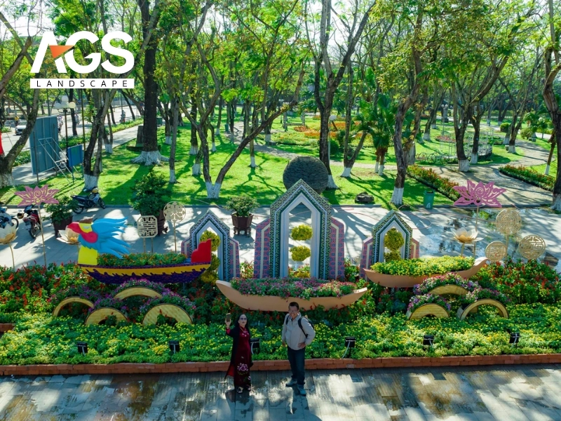 Quy trình thiết kế và thi công góc check-in (Nguồn: AGS Landscape)