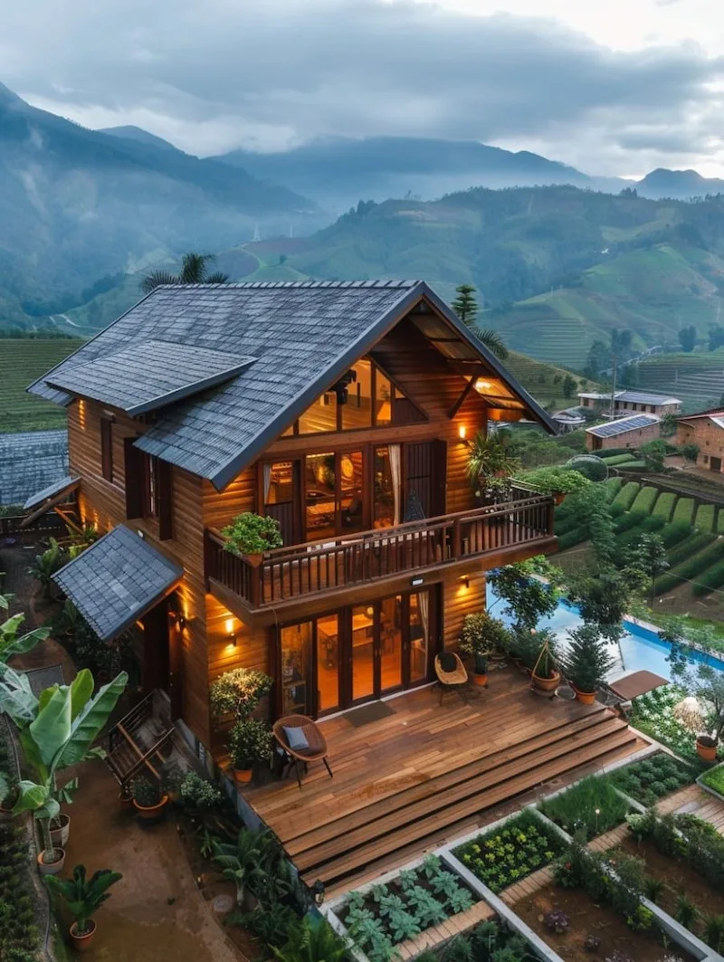 thiết kế homestay nhà gỗ