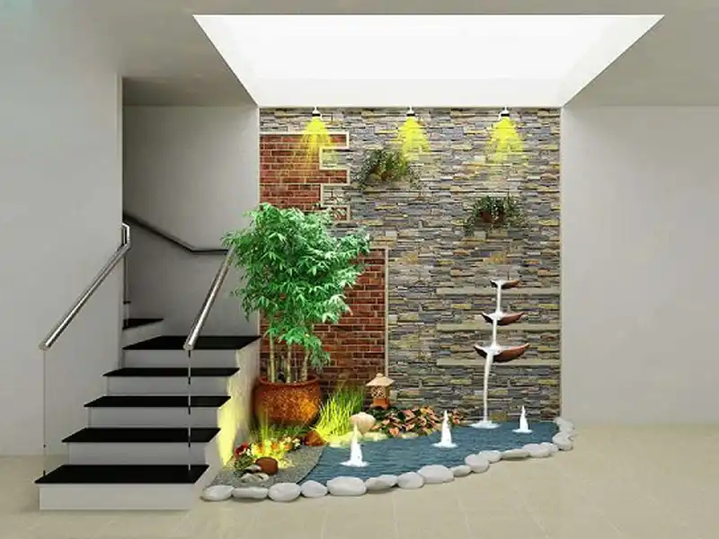 nhà có sân vườn ở giữa