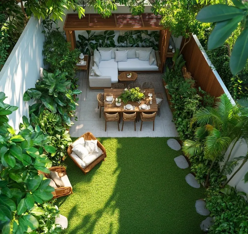 thiết kế sân vườn nông thôn