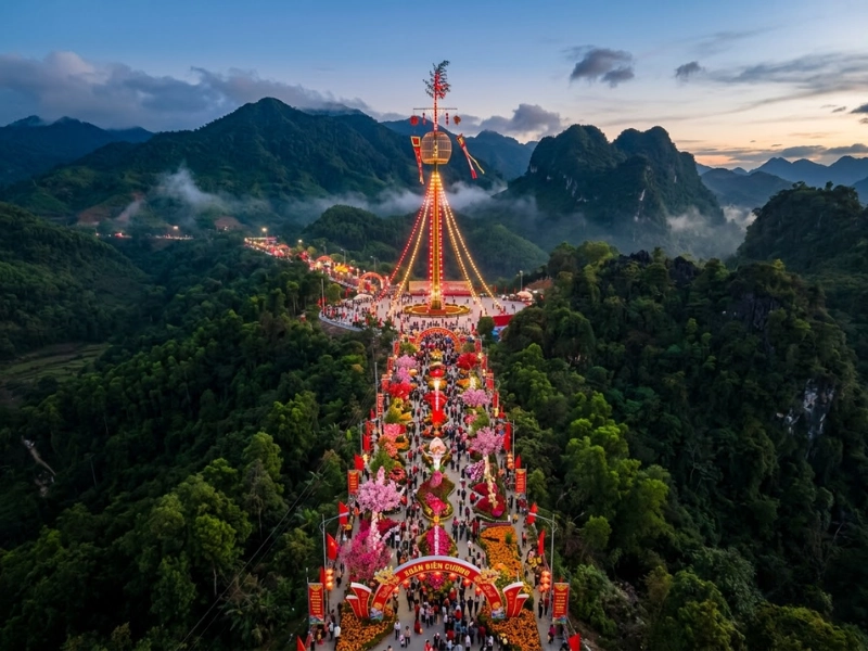 Sai lầm khi chỉ tập trung vào "độ dày của hoa" mà bỏ qua bố cục trục chính đường hoa Tết (Nguồn: Internet)