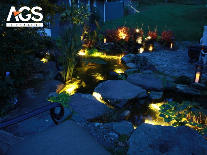 Tiểu cảnh kết hợp đèn LED