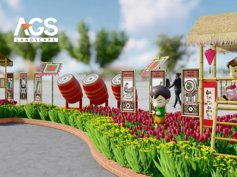 Tiểu cảnh "Làng quê Việt ngày Tết"