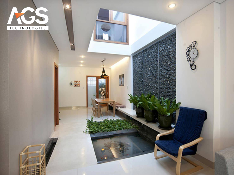 Tiểu cảnh khô cho khu vực hành lang dài, hẹp