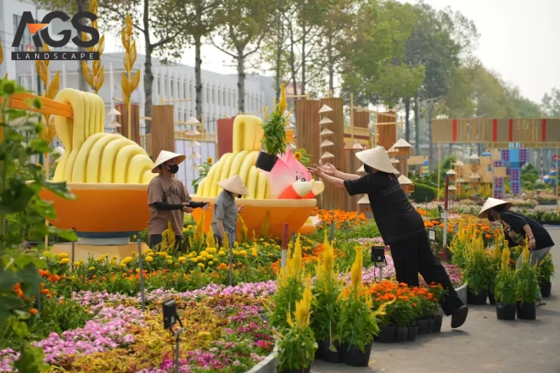 Quy trình thiết kế đường hoa chuyên nghiệp (Nguồn: AGS Landscape)