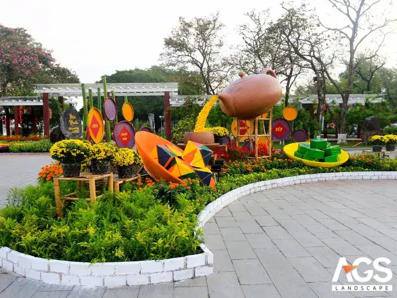 Các yếu tố thiết kế cảnh quan chuyên nghiệp và quy trình thực hiện (Nguồn: AGS Landscape)