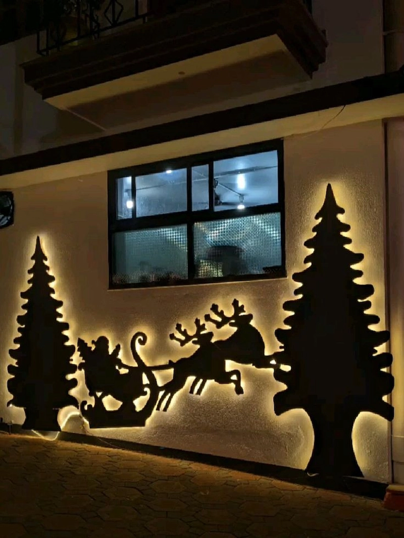  Bức tường đèn LED hoặc tranh vẽ 3D Giáng sinh (Nguồn: Pinterest)