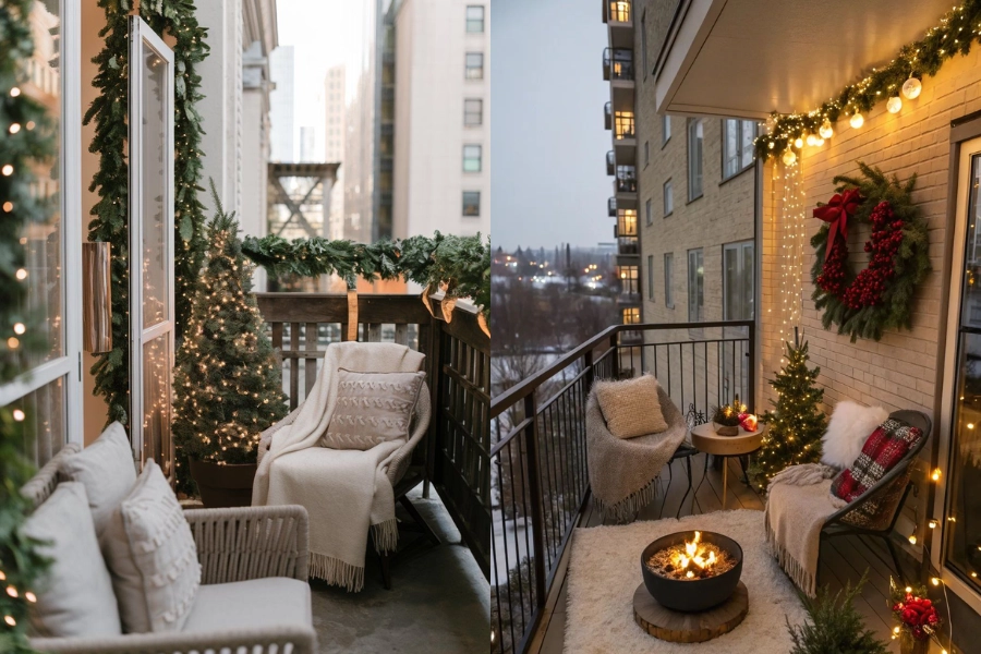 20+ Cách Trang Trí Noel Ban Công Mini, Góc Chill Đậm Chất Giáng Sinh