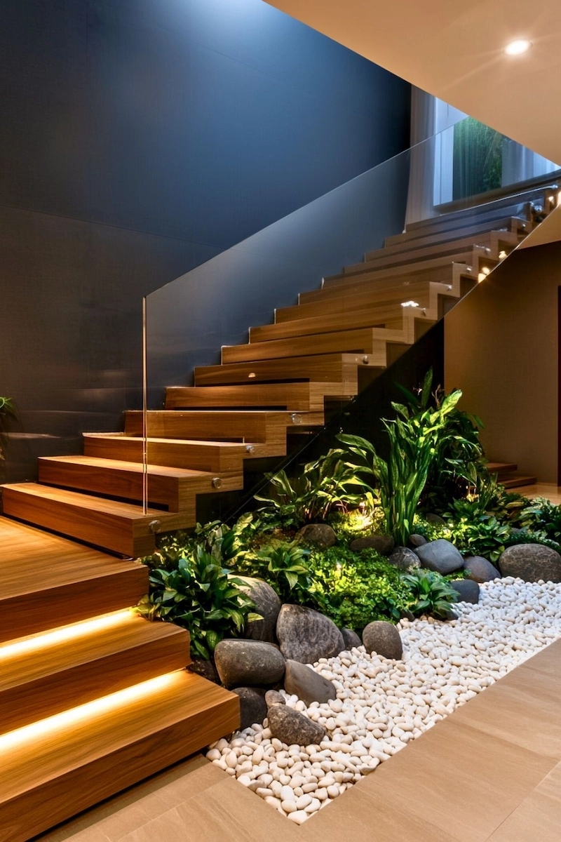 tiểu cảnh chân cầu thang