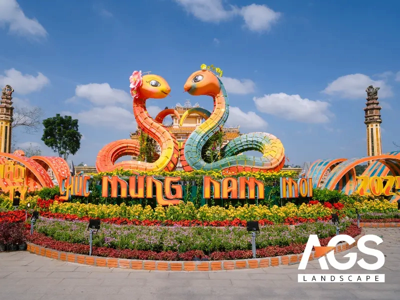 Trang trí lễ hội mùa xuân Tết Nguyên Đán (Nguồn: AGS Landscape)