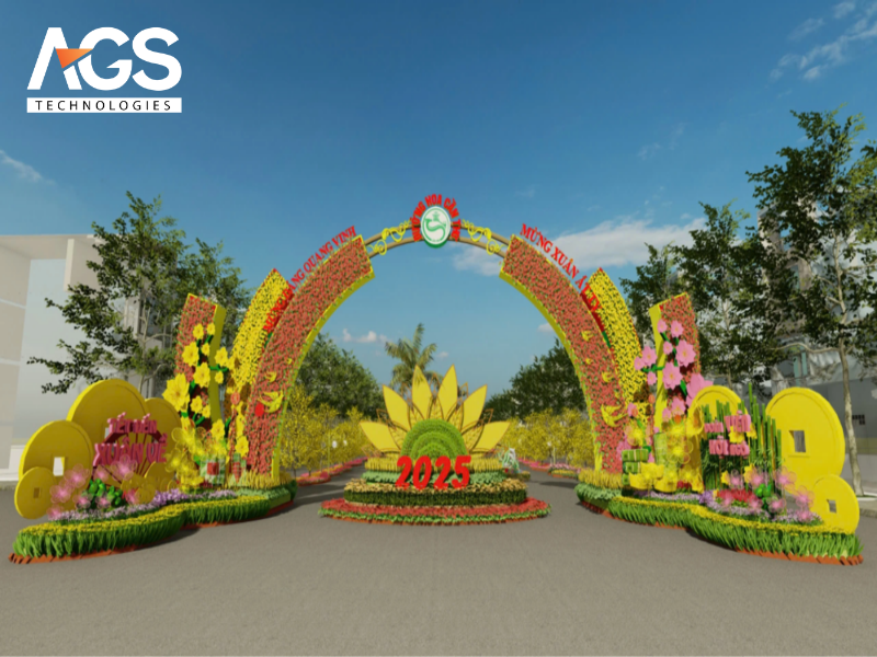 Lựa chọn chủng loại hoa và vật liệu trang trí phù hợp (Nguồn: AGS Landscape)