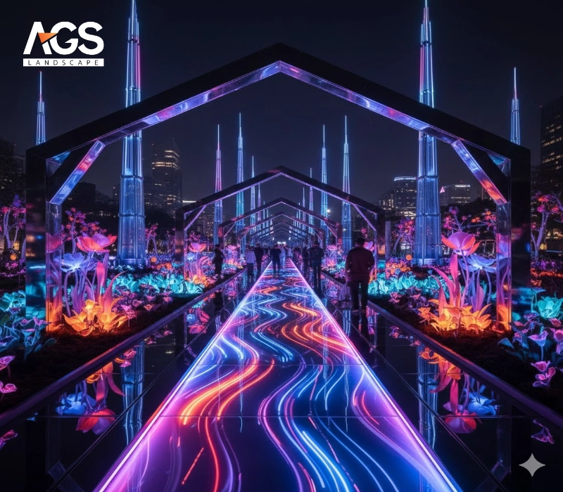 Phong cách Futuristic và công nghệ ánh sáng (Nguồn: Gemini)