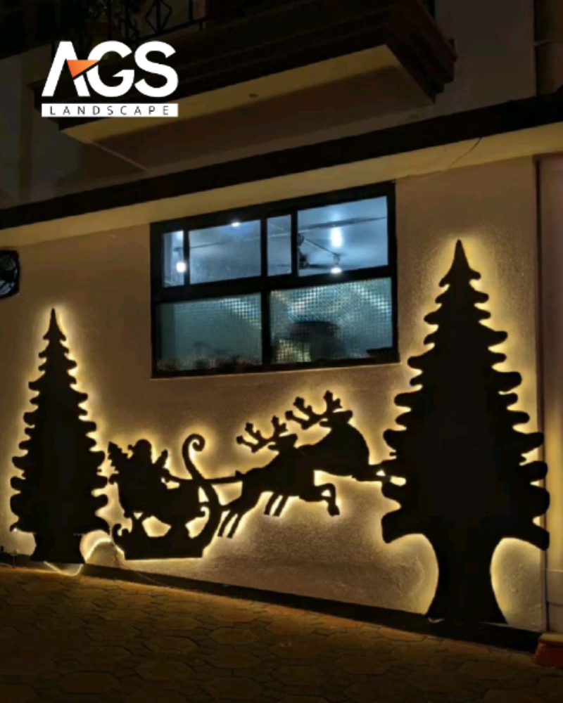  Bức tường đèn LED hoặc tranh vẽ 3D Giáng sinh (Nguồn: Pinterest)