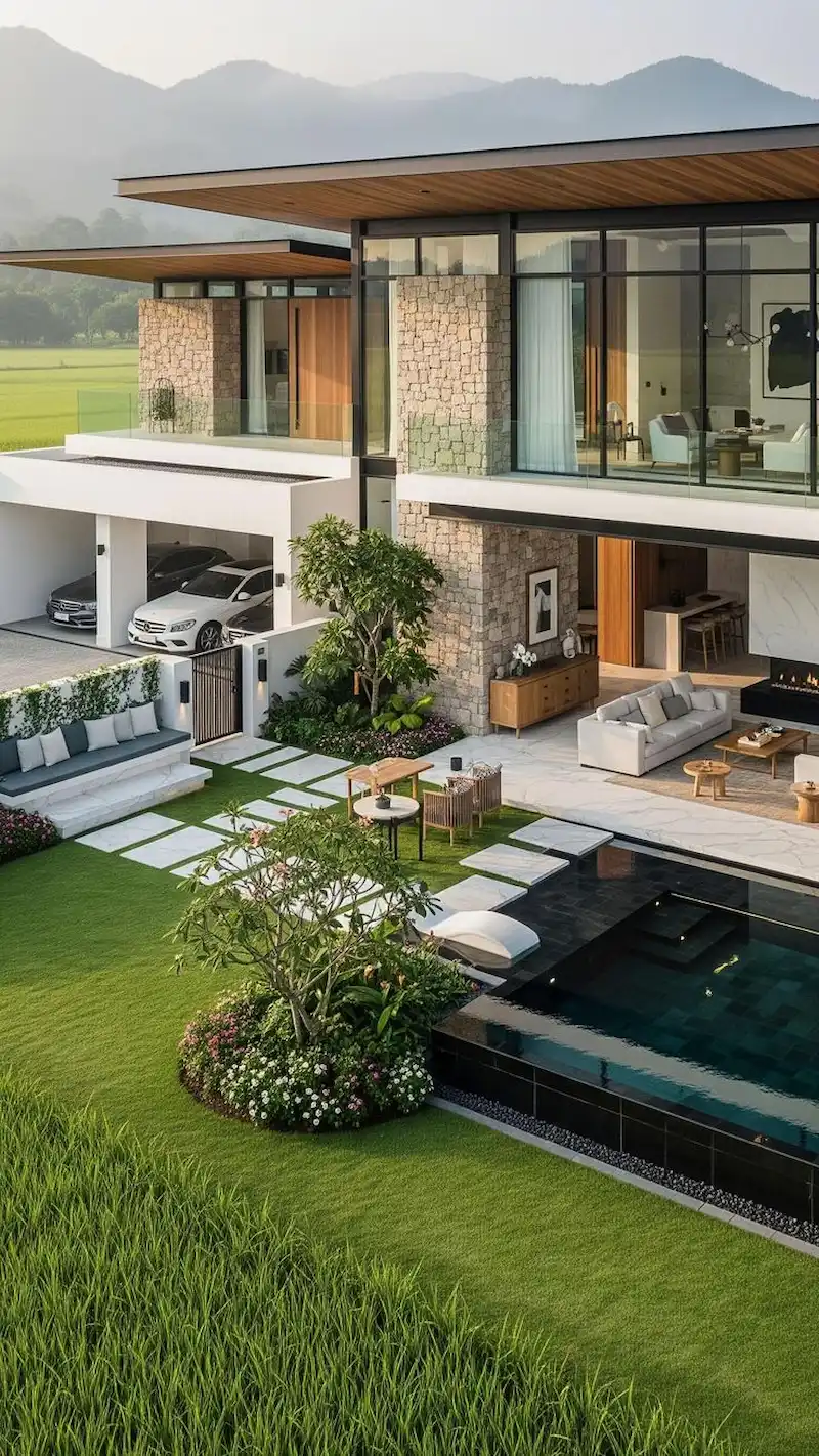 mặt bằng biệt thự sân vườn