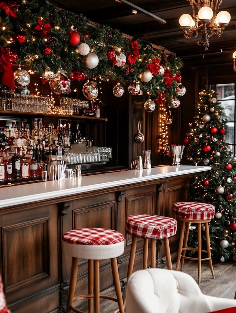 Quầy bar được biến hóa thành "quán rượu mùa đông" (Nguồn: Pinterest) 