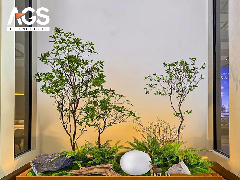 Tiểu cảnh khô dưới giếng trời