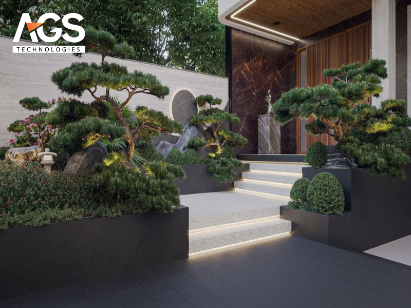 Kết hợp ánh sáng âm sàn và gương