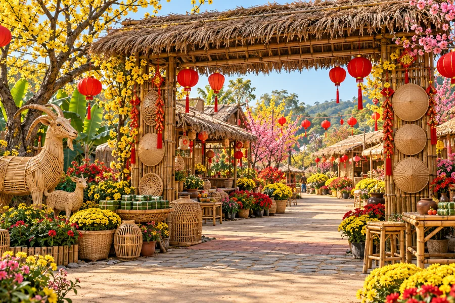 Các Mẫu Trang Trí Tết Đinh Mùi 2027 Sắc Xuân Đậm Chất Việt
